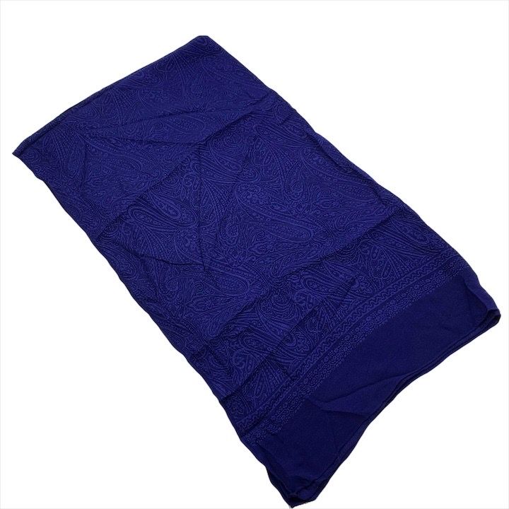 ♥ タグ付き Yves Saint Laurent YSL サンローラン スカーフ ストール ブルー レディース ファッション 小物 シルク100％ r185