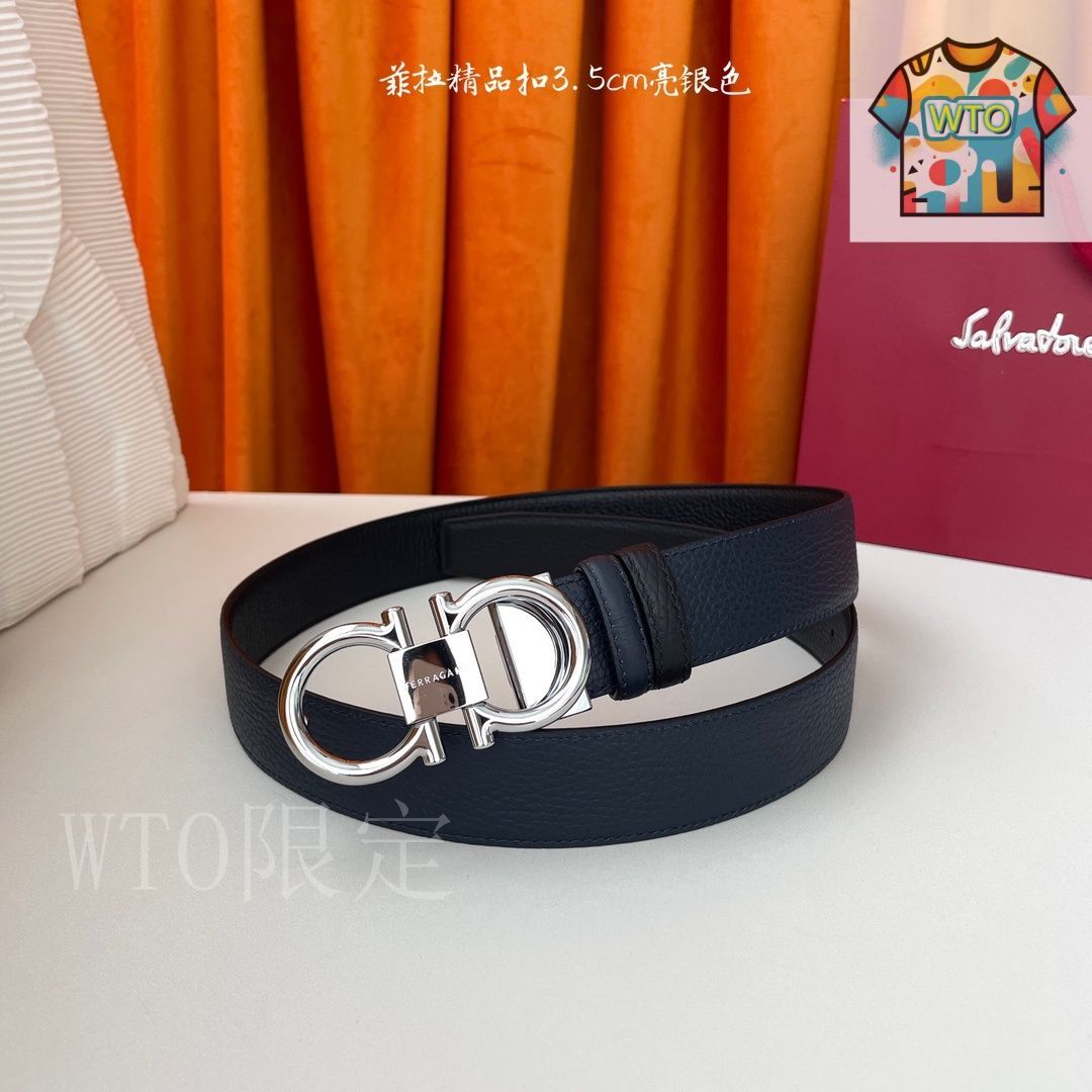 今日特価】FERRAGAMO フェラガモ ダブルフェイスレザーベルト-3