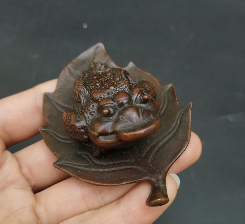 銅 細工 金蟾 禅意茶寵 茶道具 蓋置 装飾品 工芸品 置物 - メルカリ