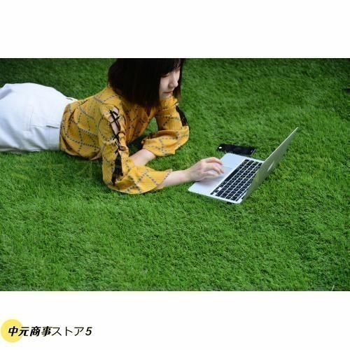 人工芝 ロール 1m×5m 芝丈35mm ピン12本 4色立体感 透水穴 青緑 人工芝
