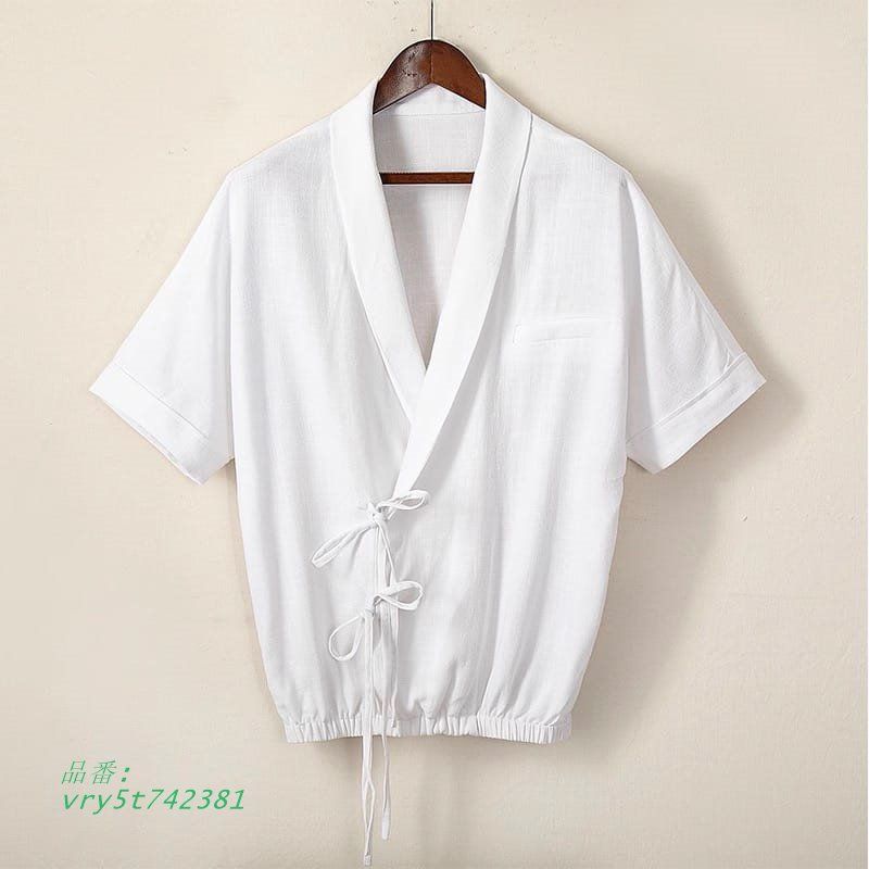 チャイナ服 カジュアル チャイナシャツ カンフー服 漢服 メンズ ショール チャイナボタン 五分袖 半袖 中華風 男性用 vry5t742381