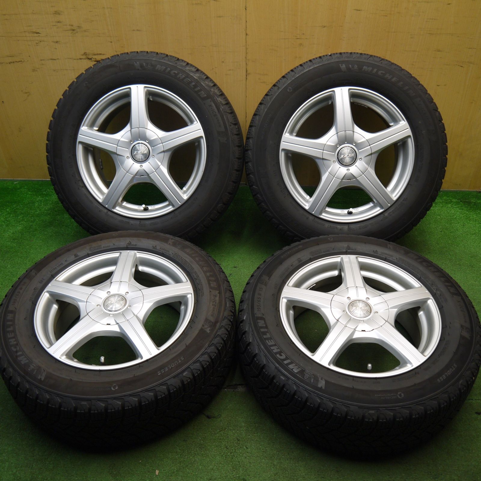 超バリ溝 22年 ほぼ10分 スタッドレス 195|65R15 ミシュラン X-ICE SNOW JOKER ジョーカー 15インチ PCD100 114.3|5H マルチ 5050707Hス