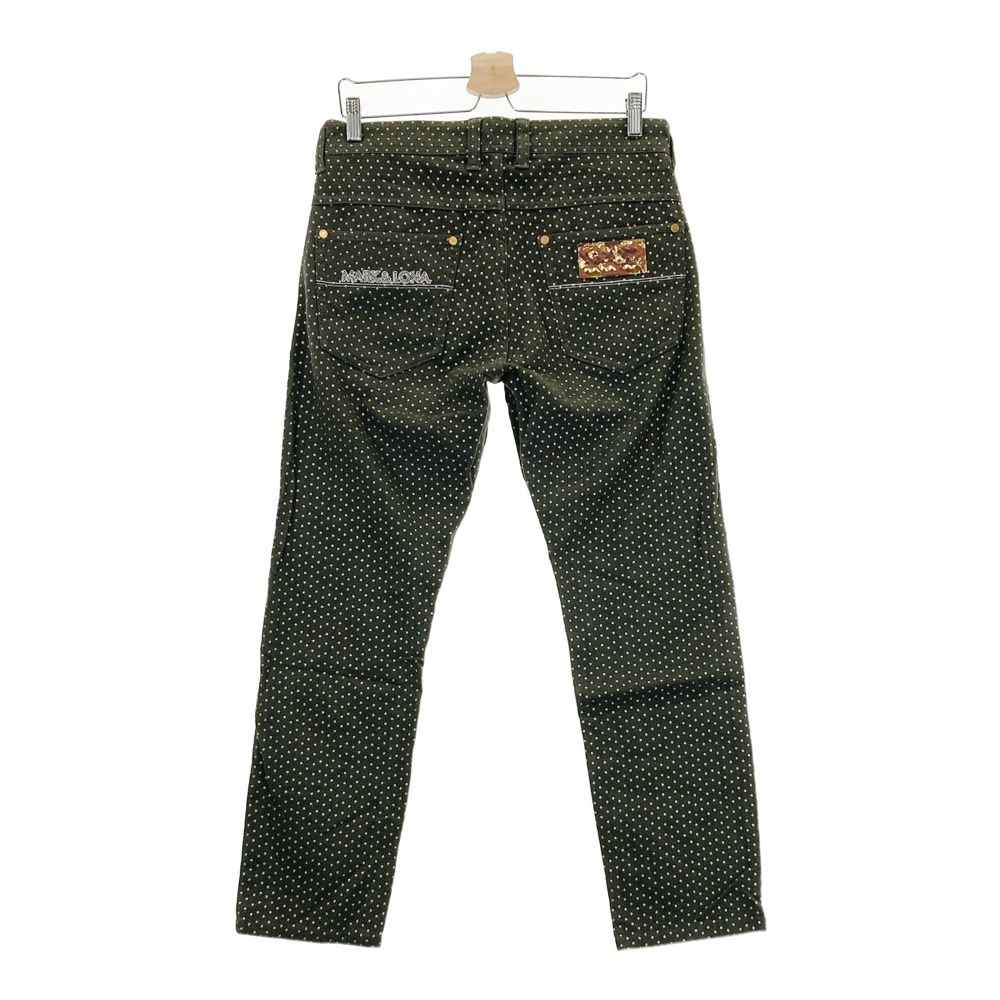 マークアンドロナ ヘリンボーン柄カーキ系 ストレッチパンツ 新品タグ付き サイズ：M MARK&LONA マークアンドロナ ストレッチロングパンツ 星柄