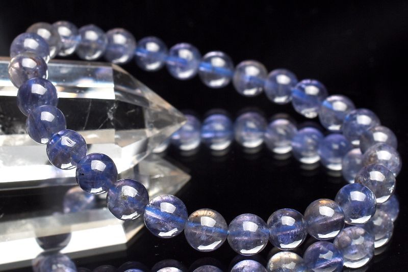 1点物】透過性抜群◇多色 アイオライト 6.5mm ブレスレット