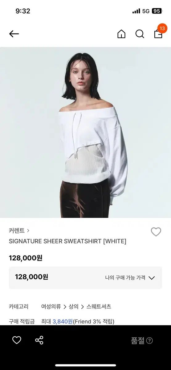 CURRENT カレント スウェットシャツ