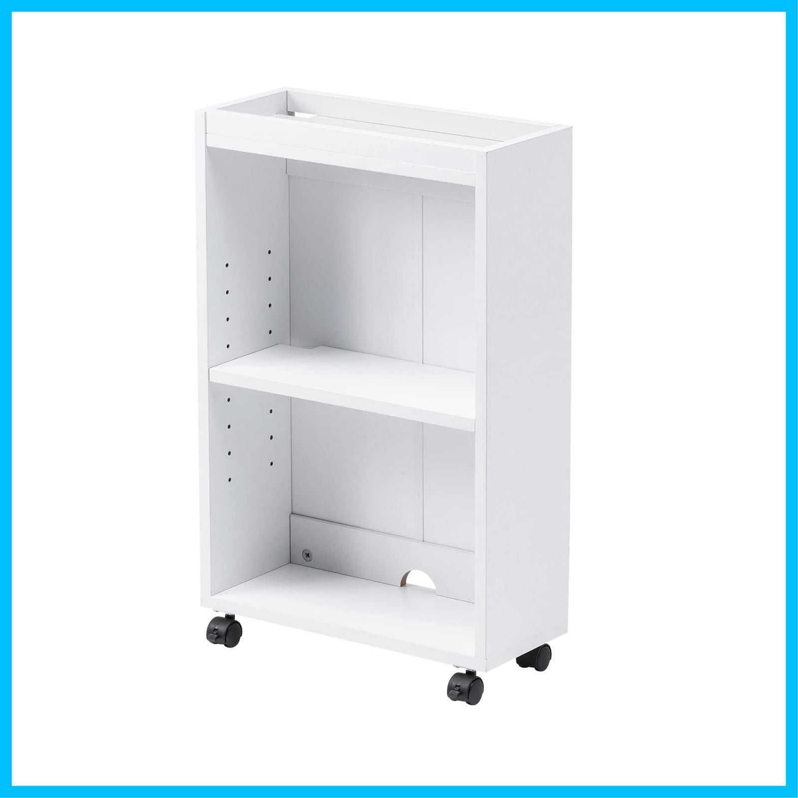 商品 木製 ホワイト 配線 収納ボックス ルーター デスク下 ベッド 幅40×奥行17×高さ63cm 外寸 EEX-WG06WH キャスター付き スリム 本棚 マルチラック イーサプライ