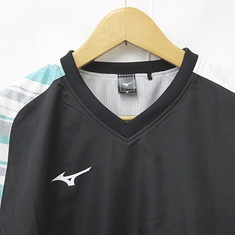 ミズノ MIZUNO ゴルフ スニード ジャケット プルオーバー 長袖 Vネック プリント 裏起毛 蓄熱 ブレスサーモ ブラック ホワイト 黒 白  グリーン グレー M