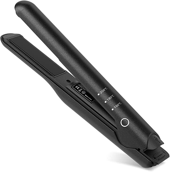 Salon Depot ヘアアイロン コードレス ストレート usb充電式 2way カール メンズ ミニ 26mm 女性 ポーチ付き ブラック( ブラック)
