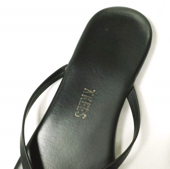 TKEES ティキーズ レザートングサンダル US6(23cm) BLACK ビーチ