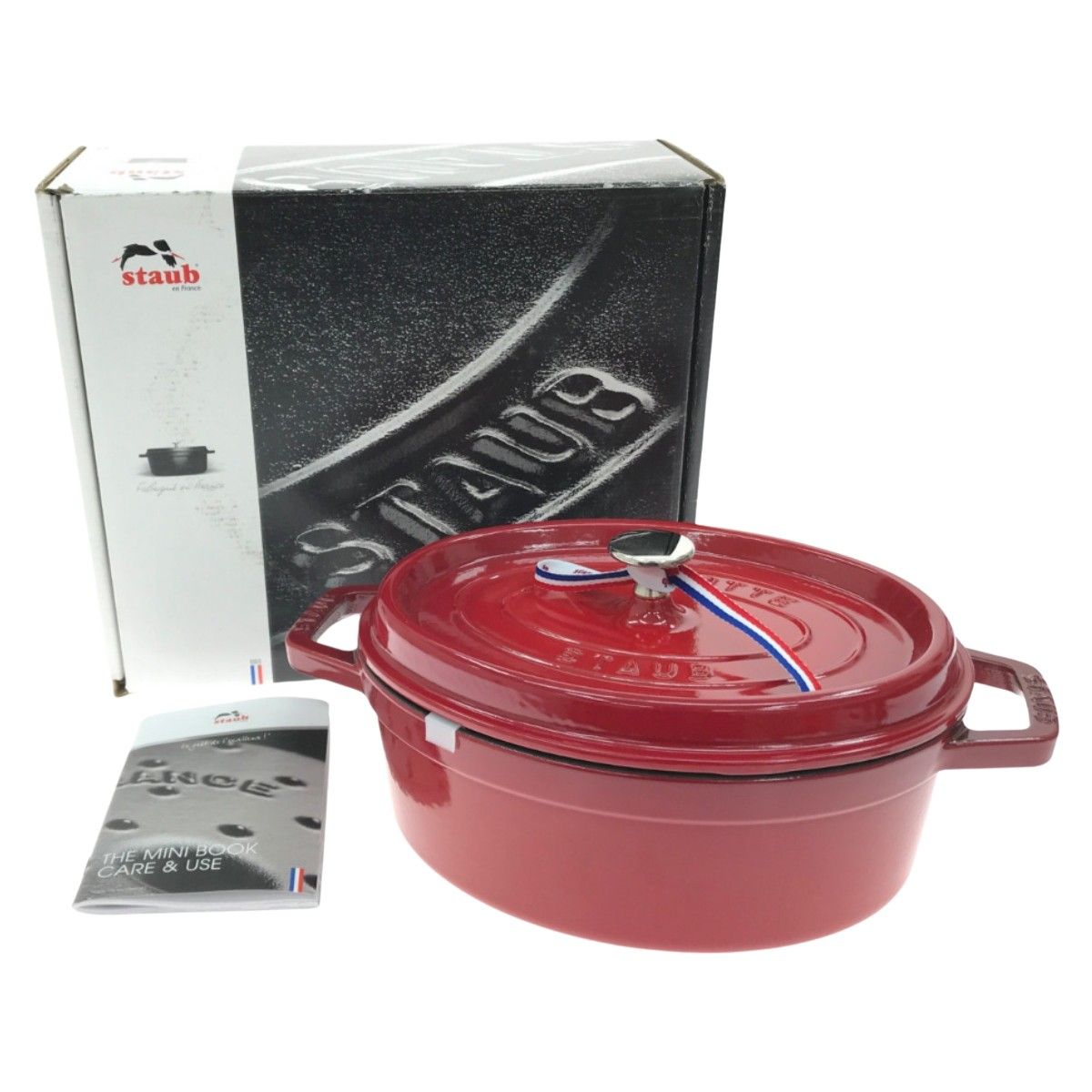 2022福袋】 staub 27cm チェリー オーバル ココット ピコ ストウブ