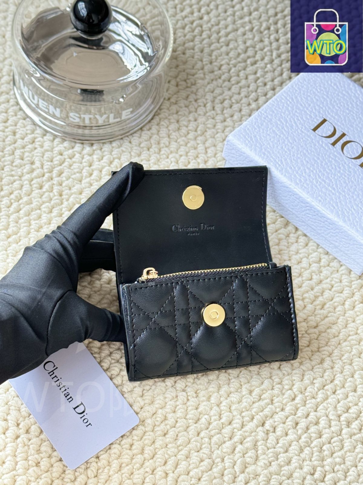 今日特価】My Dior Glycine ウォレット, ラズベリーピンク, 藤の