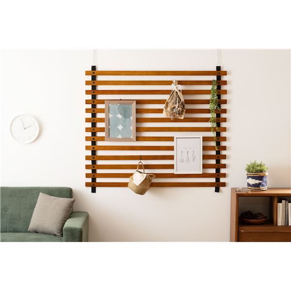 ロール パーテーション ワイド 約幅120×高さ113cm ブラウン 木製 天然木 衝立 間仕切り 仕切り ディスプレイ WWW_KANDAIZUMI_COM