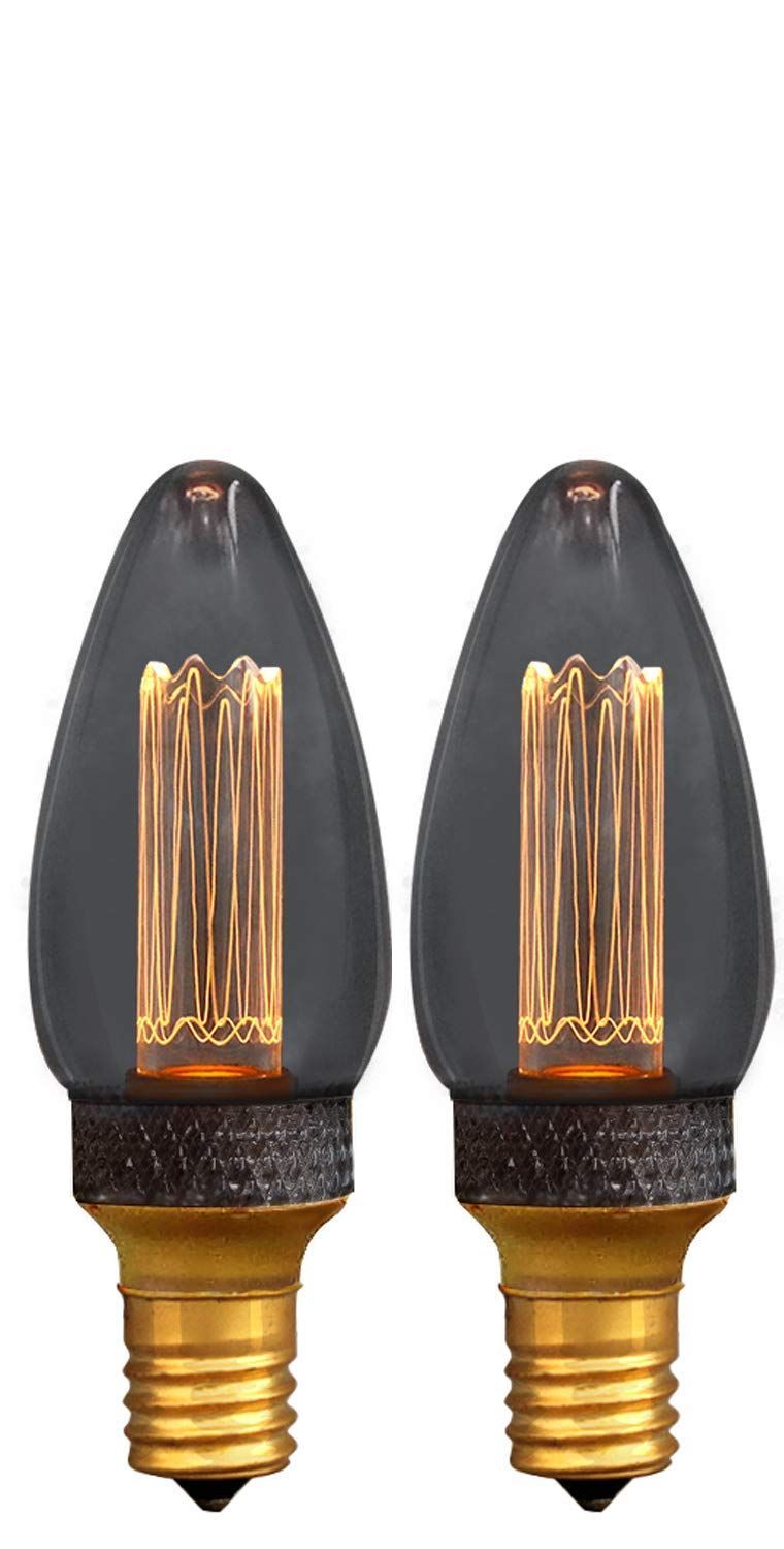 新品 【2個セット】E17 エジソンバルブ LED電球 ノスタルジア シャンデリア電球 (グレー) 電球色 裸電球 エジソン電球 レトロ 照明