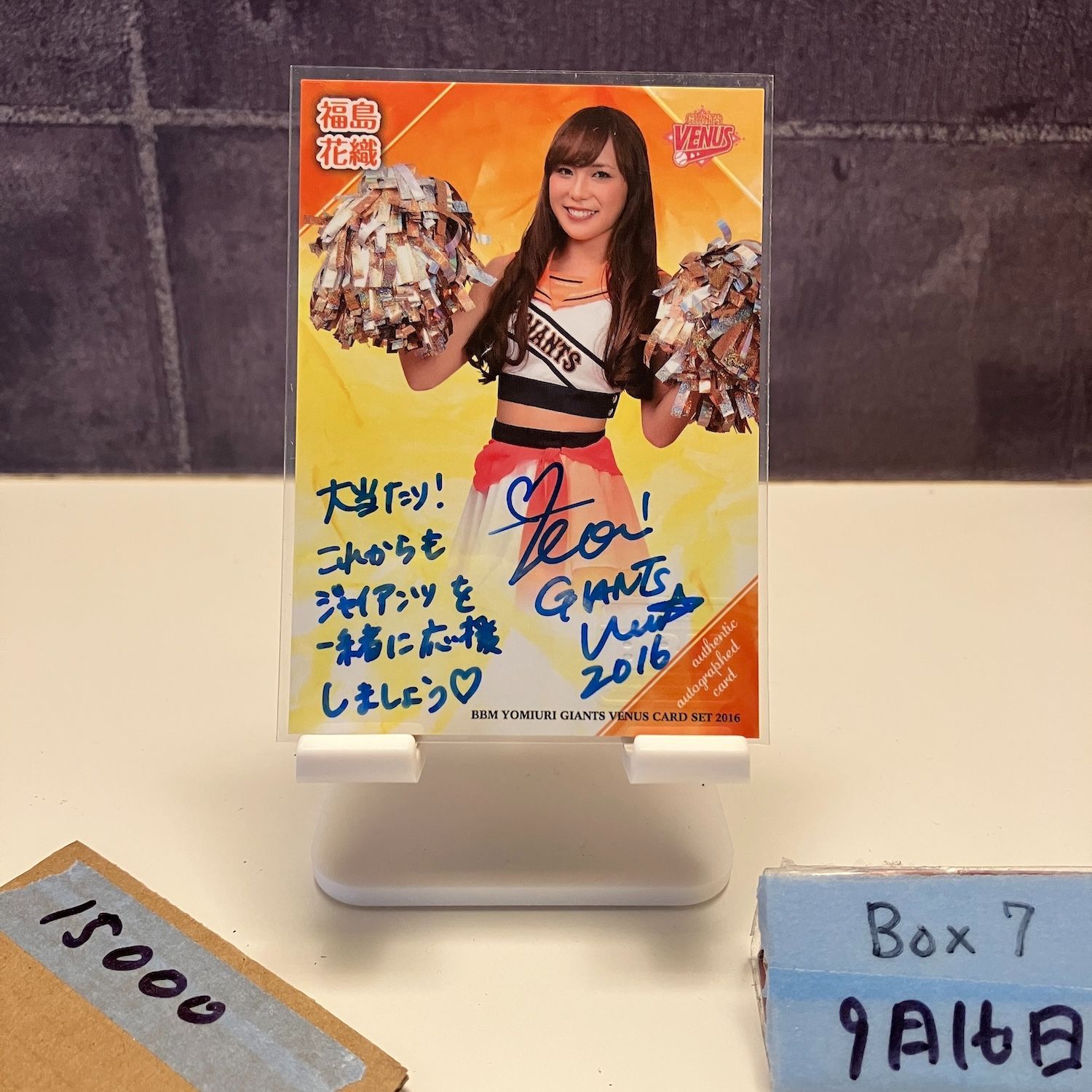 2016 BBM VENUS SET 福島花織 04 20 直筆サイン 読売ジャイアンツ Message チア カード