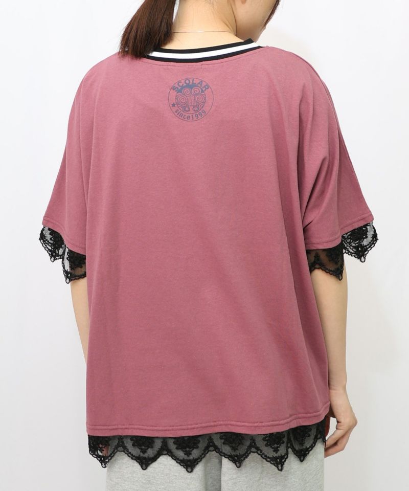 ScoLar 152753：スカ子の朝食柄 レース×スポーティTシャツ