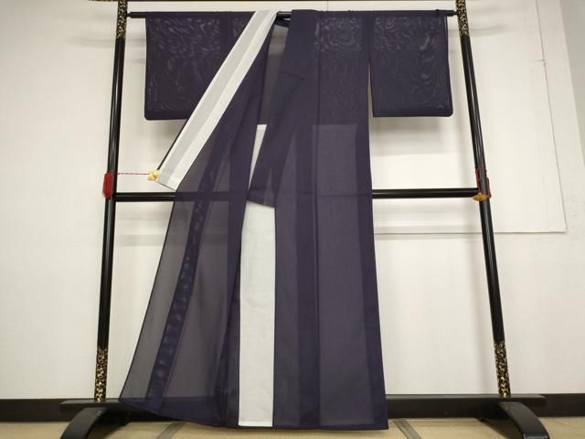 平和屋着物 夏物 色無地 絽 濃鼠色 洗える着物 AABB0600st