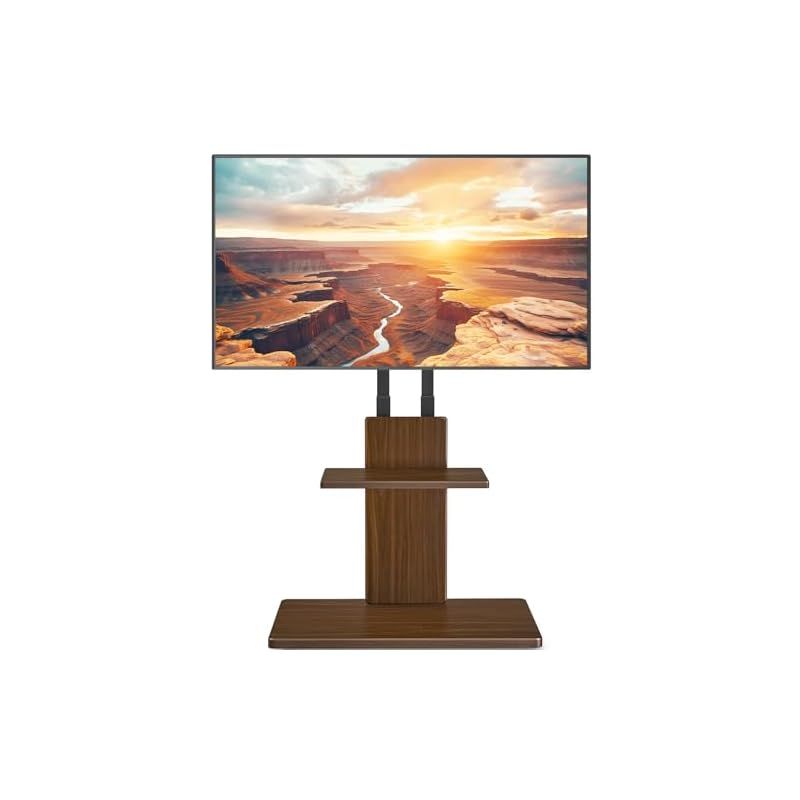 Rfiver テレビスタンド 壁寄せ tvスタンド tv stand 32~70インチ対応 テレビスタンド ロータイプ 耐荷重45kg 12段階高さ調節 左右回転25 VESA100*100~600*400 家用 会社用 木目調 0