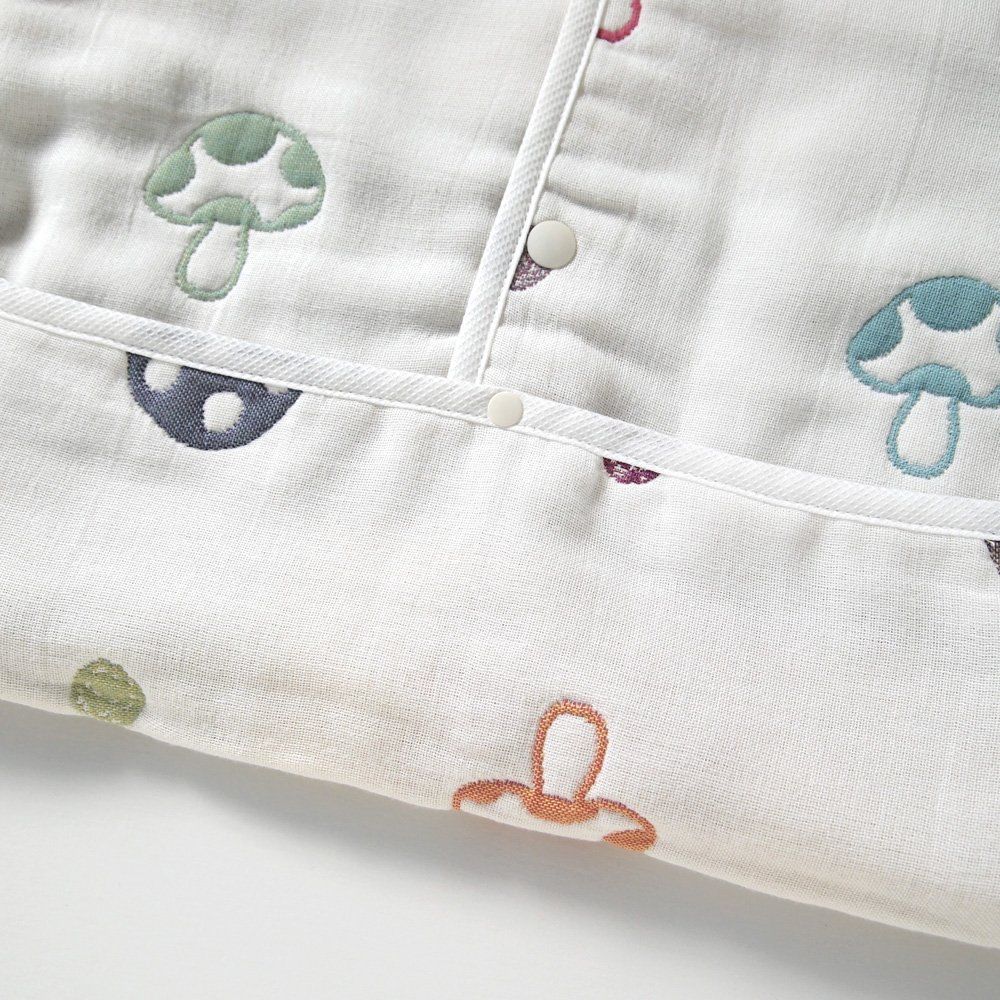 コットン 新生児 3歳頃まで おくるみスリーパー ふくふくガーゼ 6重ガーゼ champignon Hoppetta 着丈58 cm - 5369 10 mois ディモワ