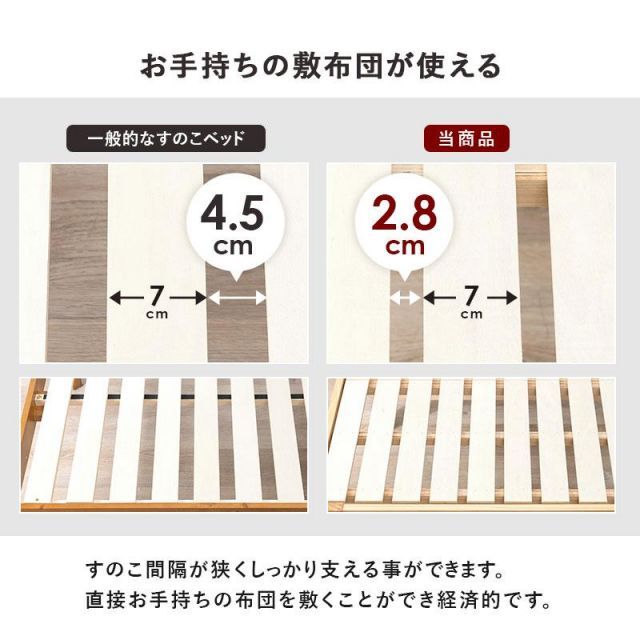 木製セミダブルベッド