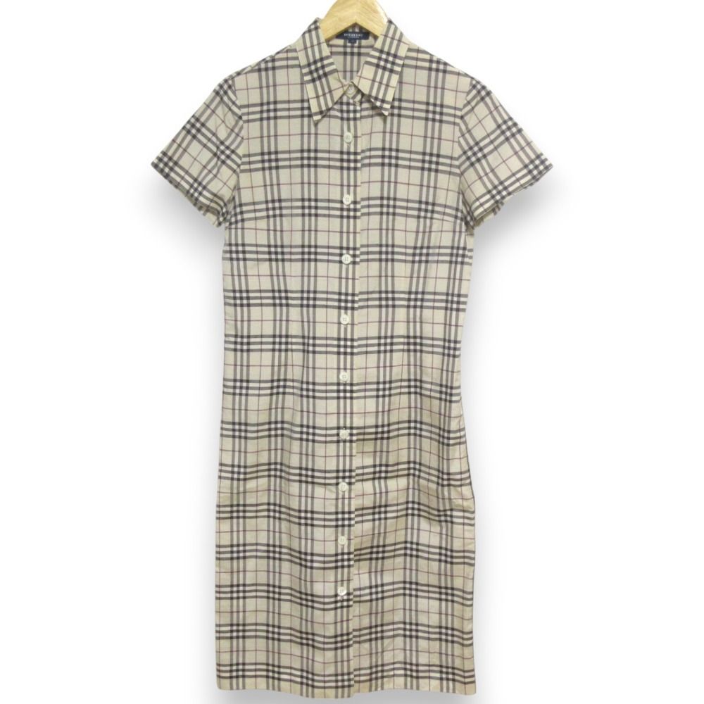 BURBERRY LONDON リネン100% ロングワンピース サイズ40 BURBERRY LONDON リネン100% ロングワンピース サイズ40