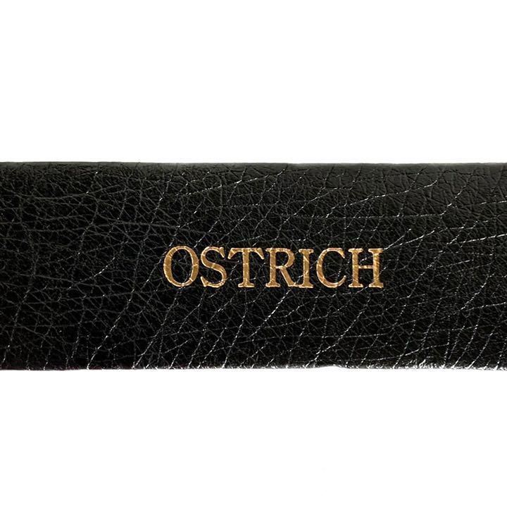 形状ベルトOSTRICH　オーストリッチ　ベルト　メンズ　レザー　黒　フリーサイズ