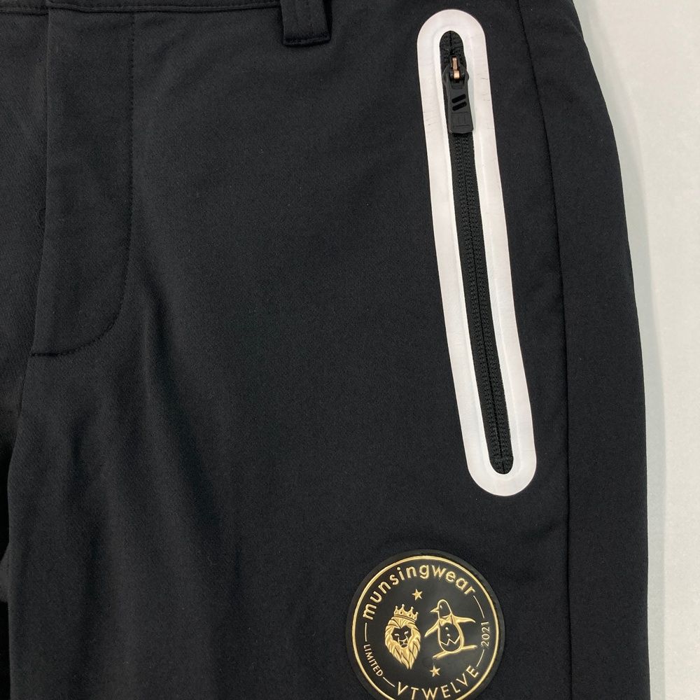 サイズ：S MUNSING WEAR マンシングウェア ×V12 MEMSJD01XG 裏起毛 ストレッチパンツ  ブラック系 [240101500011] ゴルフウェア メンズ ストスト サイズ：S MUNSING WEAR マンシングウェア ×V12 MEMSJD01XG 裏