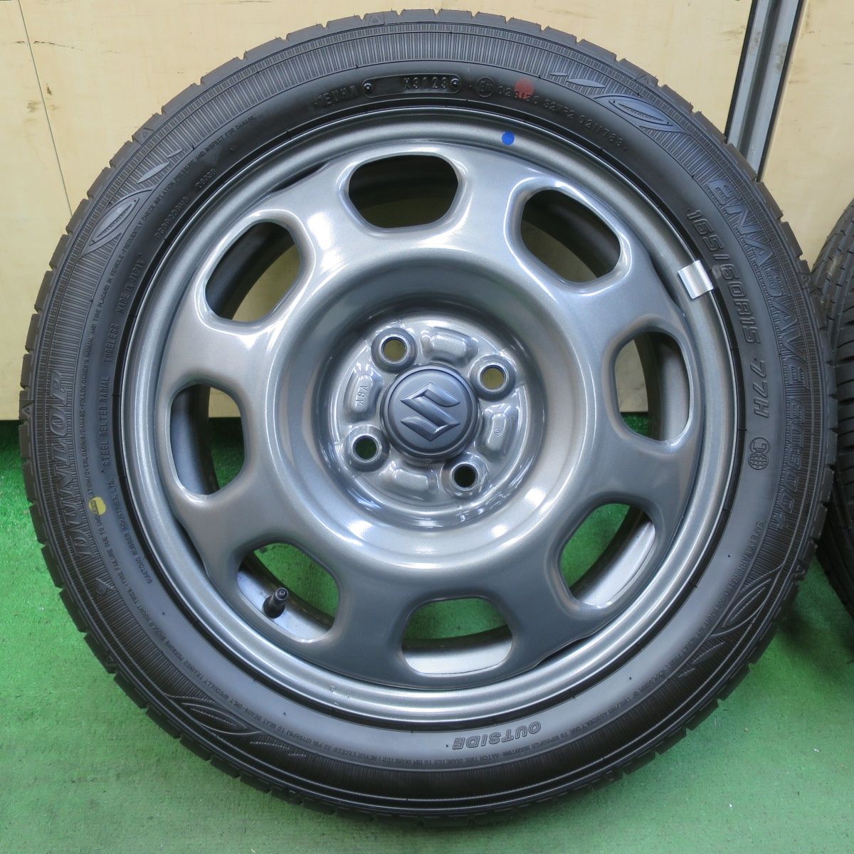 ハスラー純正 鉄15インチ 165/60R15 21年製 ダンロップEC300+ 新品 タイヤ交換 スズキ ハスラー ダンロップ(DUNLOP) ENASAVE
