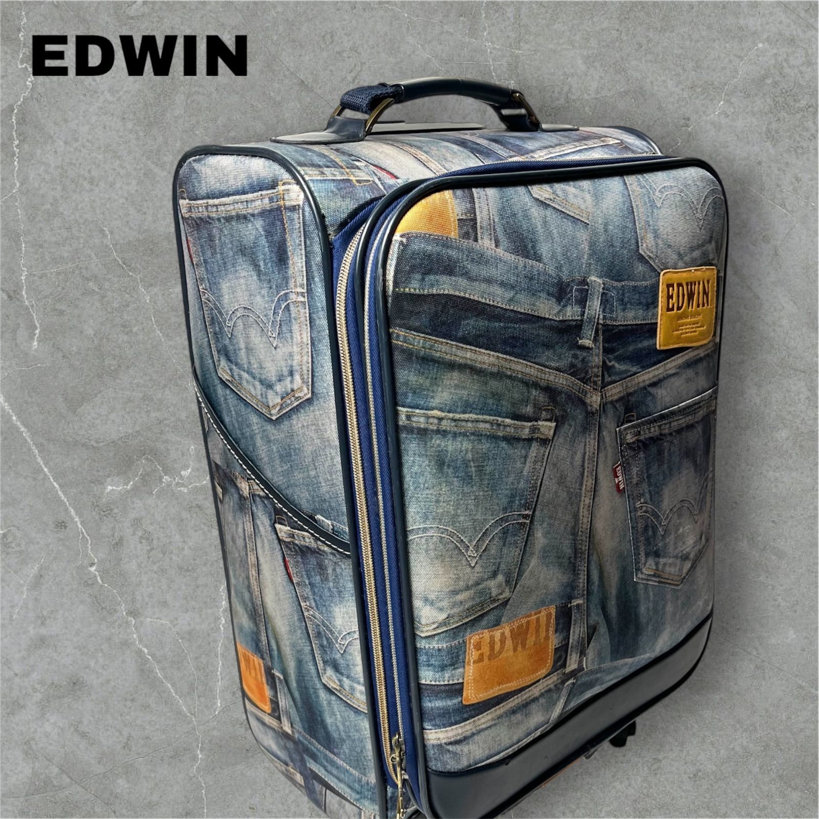 【EDWIN】キャリーバッグ　キャリーケース　デニム柄　ジーンズ柄