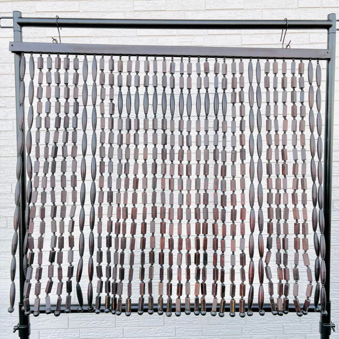 木製 暖簾 ウッドビーズのれん 昭和レトロ 古雑貨 珠のれん