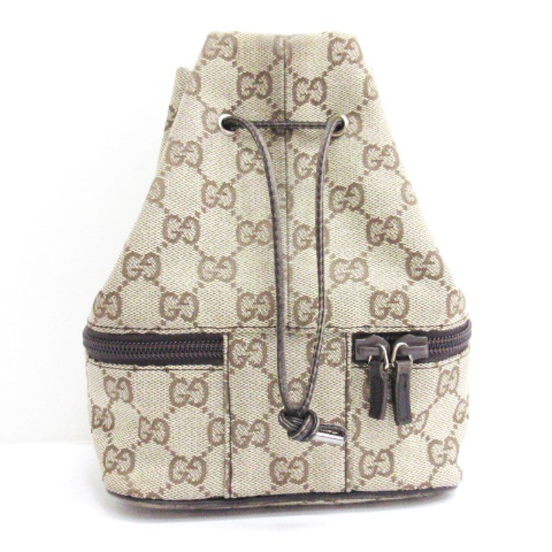 グッチ GUCCI GGキャンバス 巾着 ポーチ ミニハンドバッグ