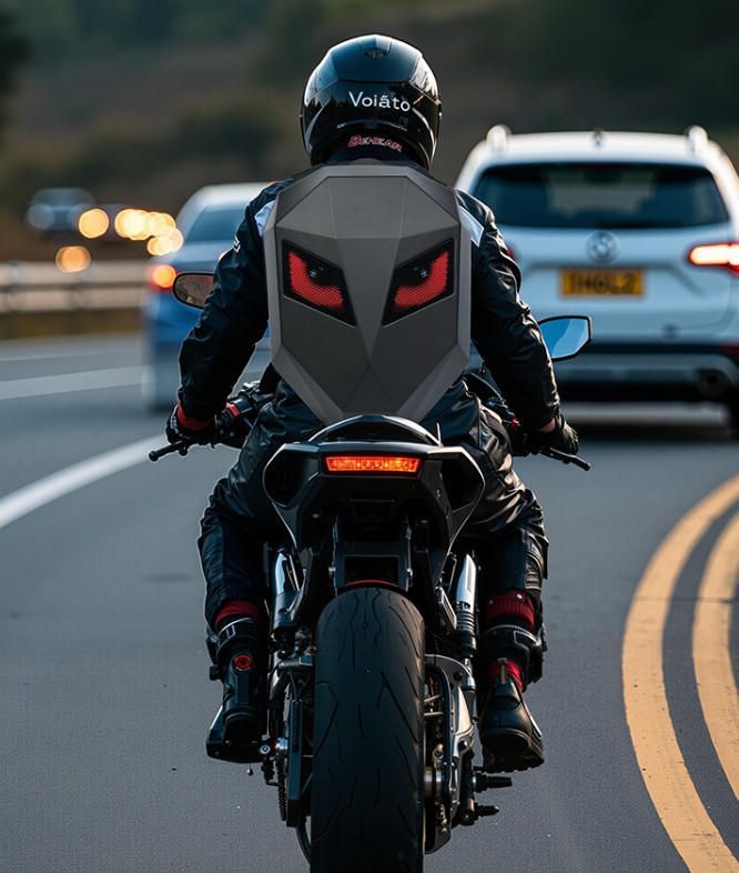 アイアンマンのバックパックかっこいいバイクのライディングバックパック光るLEDバイクのヘルメットハードケース防水スポーツバックパック