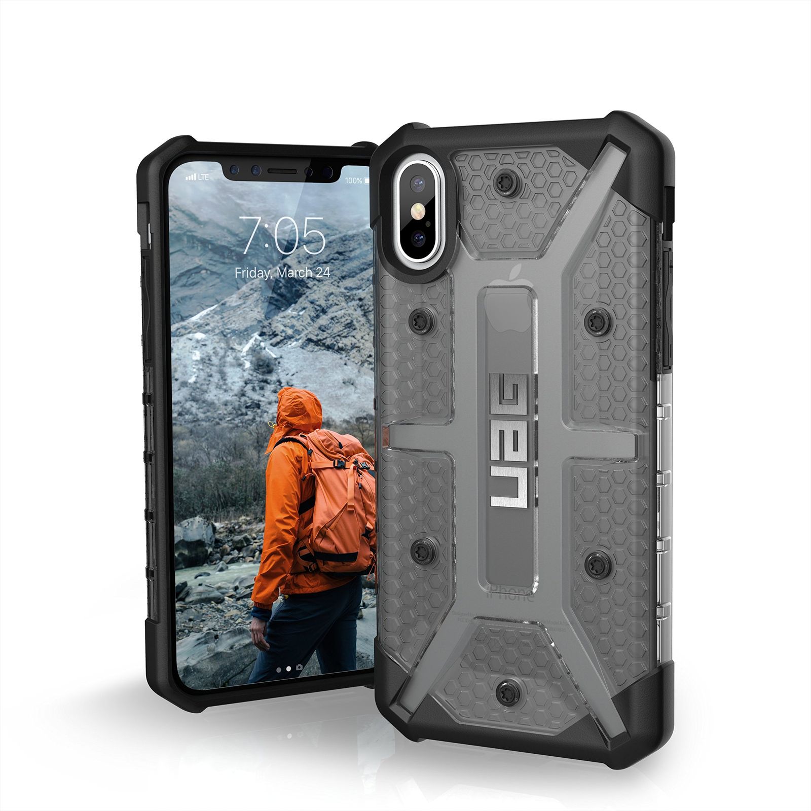 URBAN ARMOR GEAR UAG iPhone Xs/X [5.8インチスクリーン] プラズマフェザーライト 頑丈 ミリタリー落下試験済み iPhoneケース アッシュ [プラズマ - 灰]