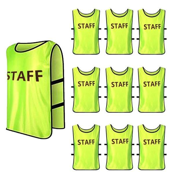 STAFFビブス スタッフ ユニホーム スタッフゼッケン 10枚 ライトグリーン STAFFビブス スタッフ ユニホーム スタッフゼッケン 10枚 ライト