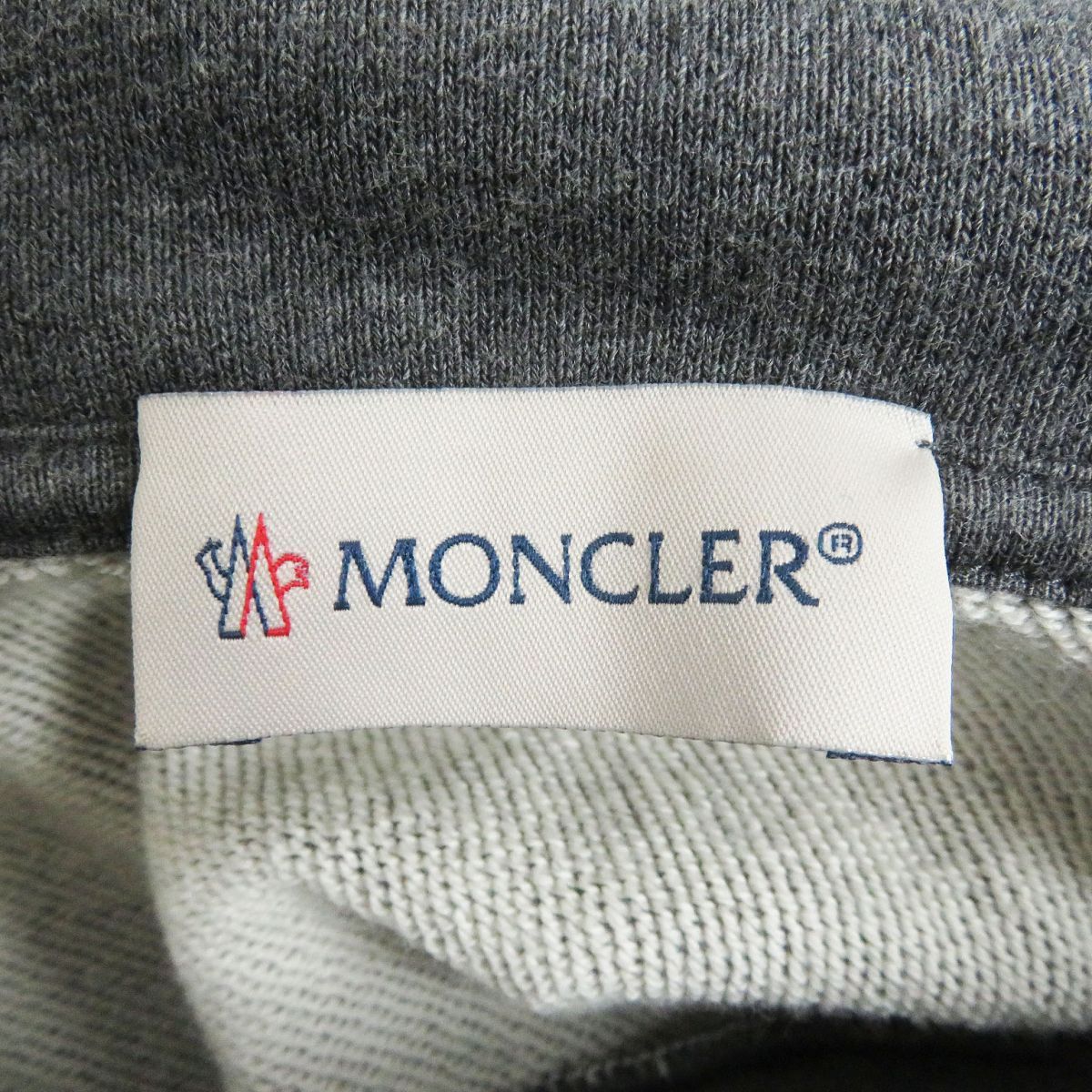 新品【MONCLER】モンクレール ロゴ刺繍スウェット グレー-コットン91%ポリアミド9%