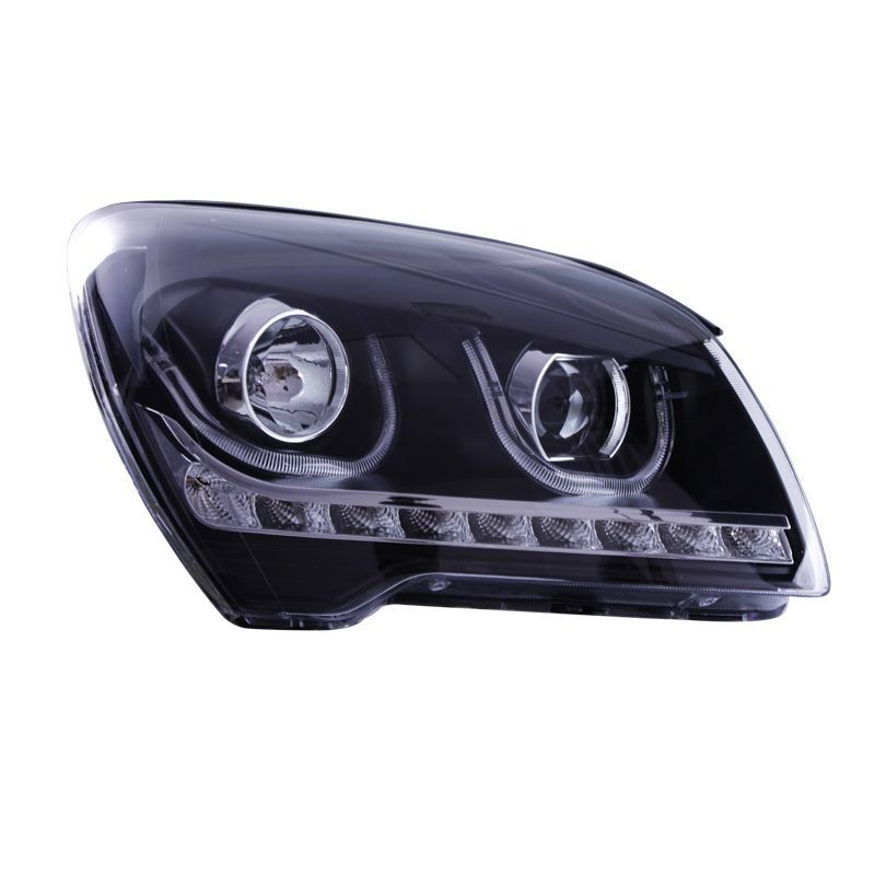 キア スポーテージ 07-12 対応 ヘッドライト左右セット LEDデイライト 遠近一体 バイ 双光透鏡 ハイビーム補助 ウインカー高輝度 カプラーオン 無加工取付 ZYP35