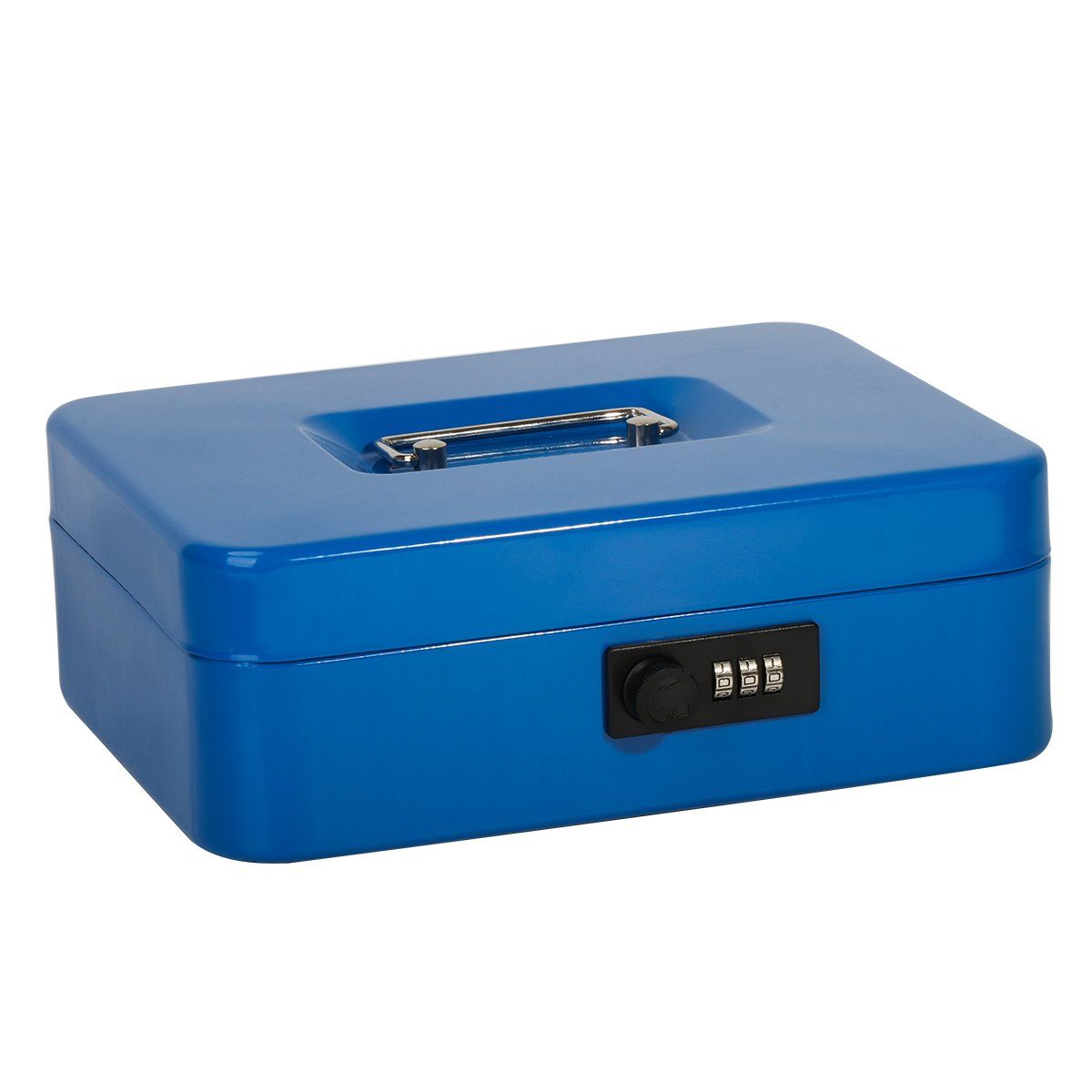 【迅速発送】手提金庫 ダイヤル式 Jssmst（ジェスマット） 金属製 25x20x9cm A5サイズ CB0701L(ブルー)