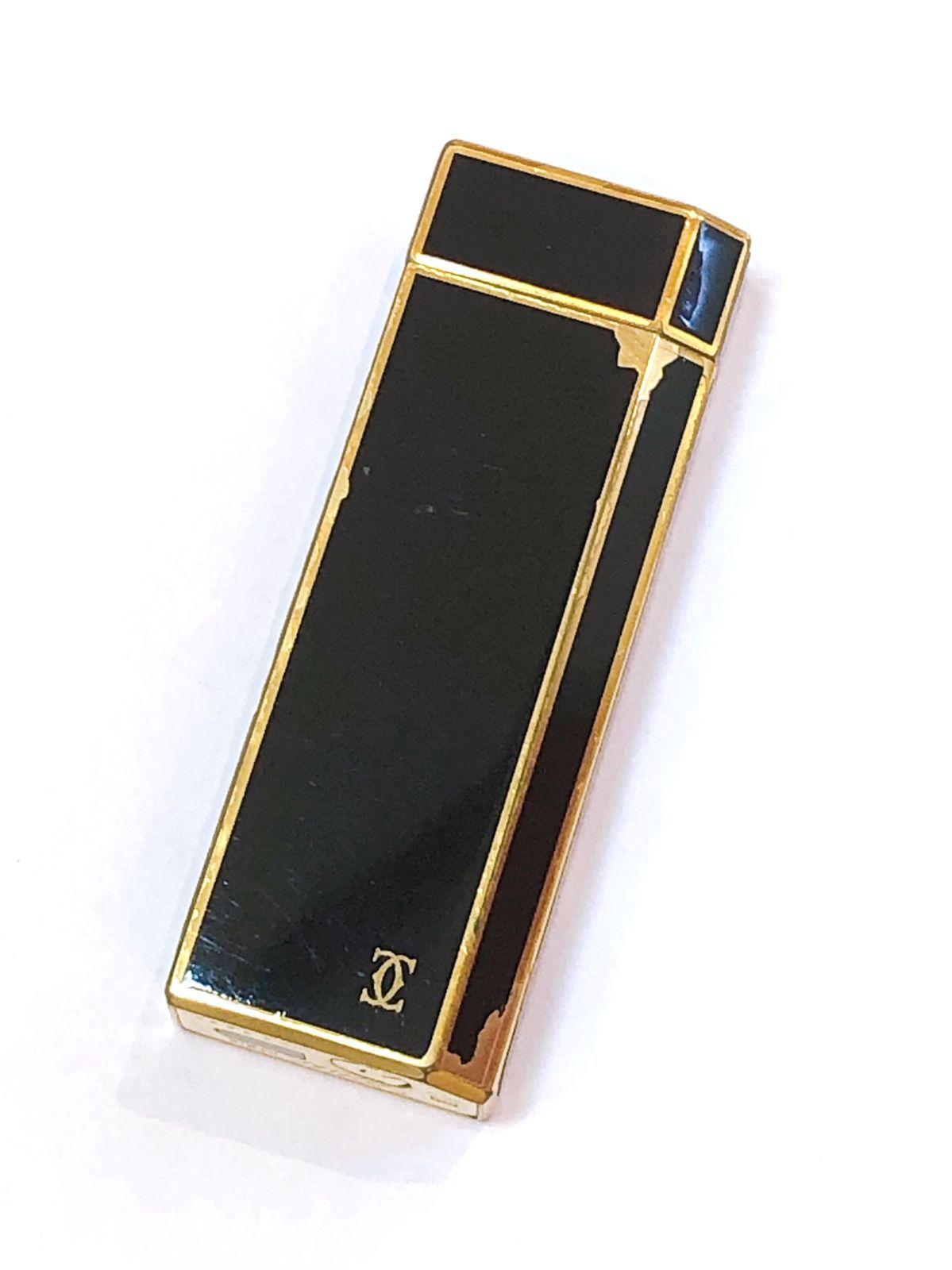 2930 カルティエ ガスライター ペンタゴン 1A64693 ブラック×ゴールド PLAQUE OR G ヴェルメイユ ヴィンテージ コレクション ブランドライター