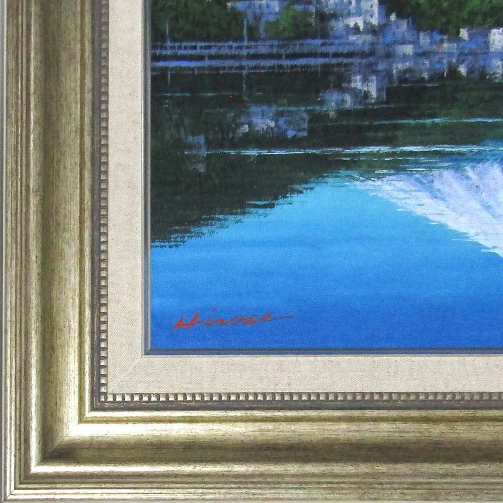 ★ 広瀬和之『逆さ富士（F6号）』油彩画・油絵　風景画　富士山　湖面・油絵油彩画キャンバスサイズ