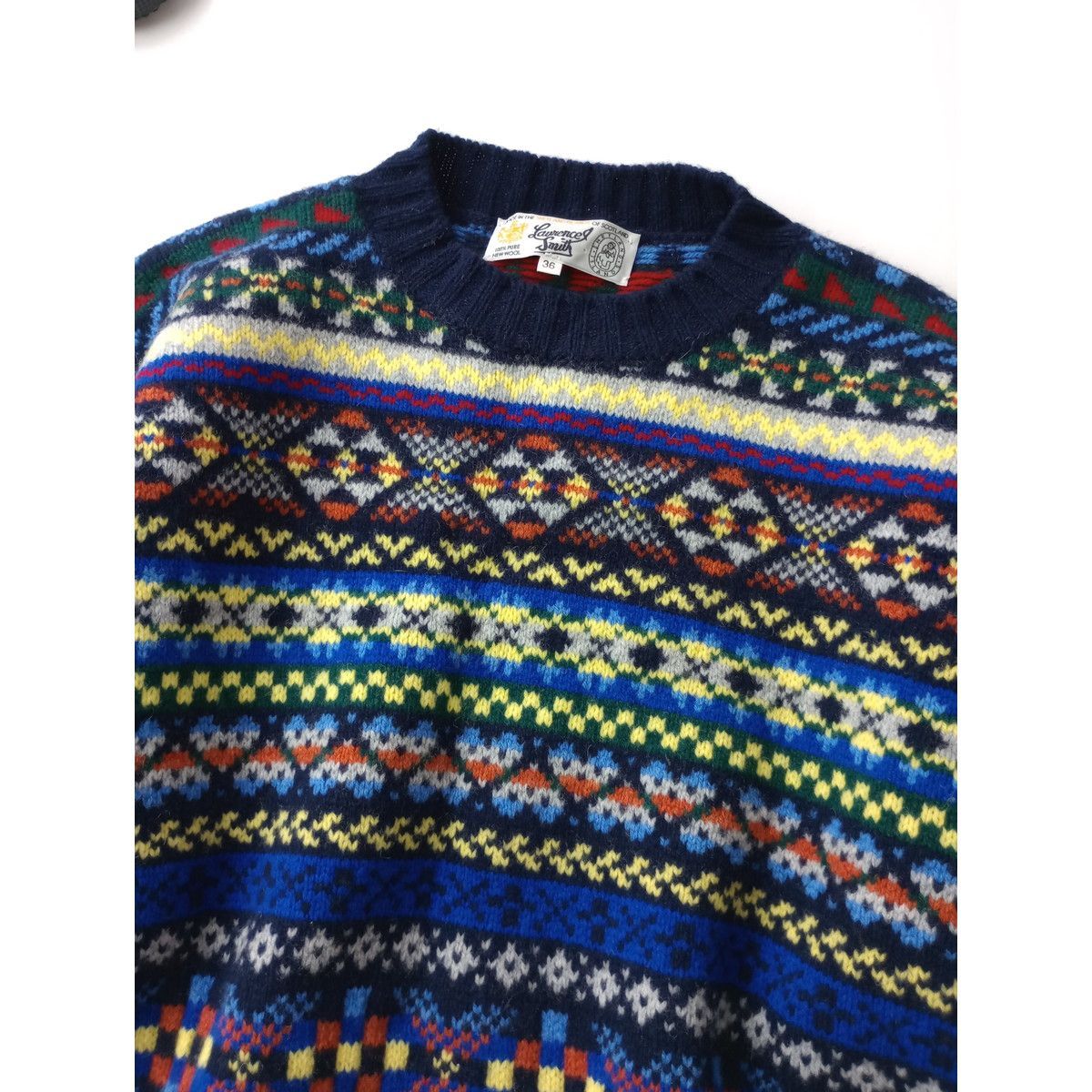 Laurence J Smith ローレンスジェイスミス ウール 毛 100％ ジャガード