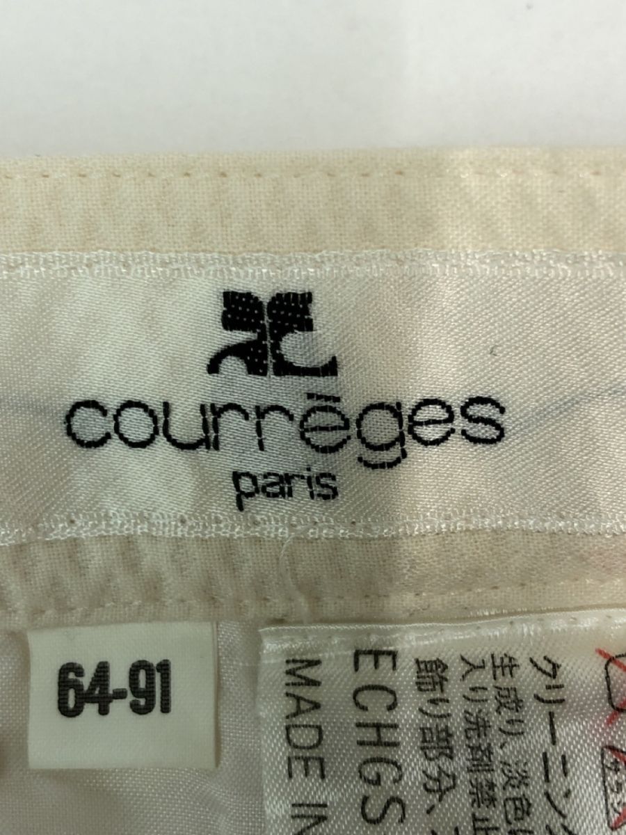 Courreges クレージュ 綿 タイト スカート size64-91/アイボリー