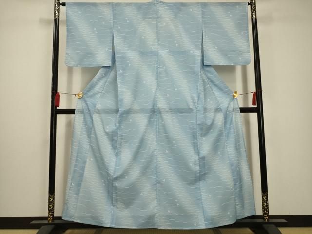 平和屋着物＊夏物 小紋 絽 舞蝶文 洗える着物 AABA5620sx