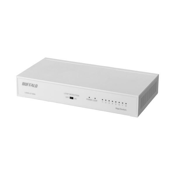 BUFFALO スイッチングハブ 8ポート LSW6-GT-8NS|WH