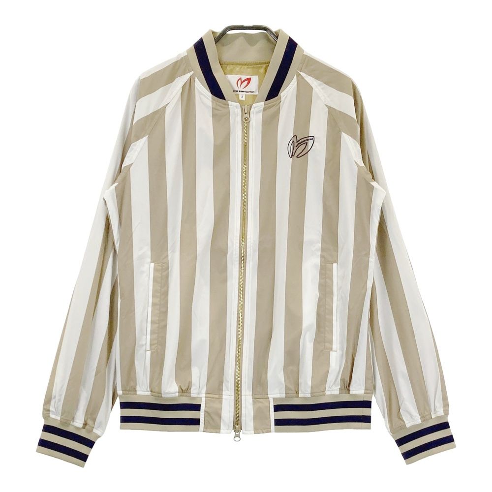 サイズ：2 MASTER BUNNY EDITION マスターバニーエディション  ジップジャケット ストライプ柄 ブラウン系 [240001294503] ゴルフウェア レディース ストスト