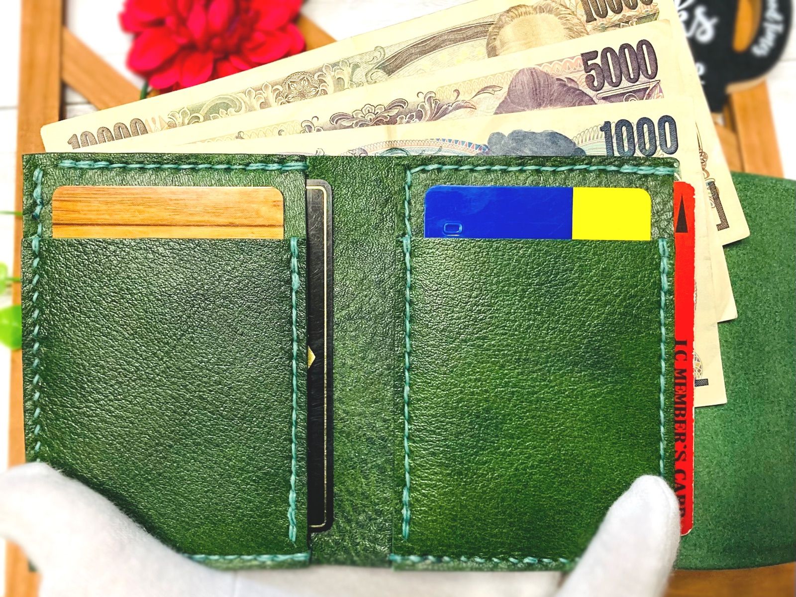 ❤【高級感×可愛い♪】大人オシャレながま口付き総本革ミニ財布