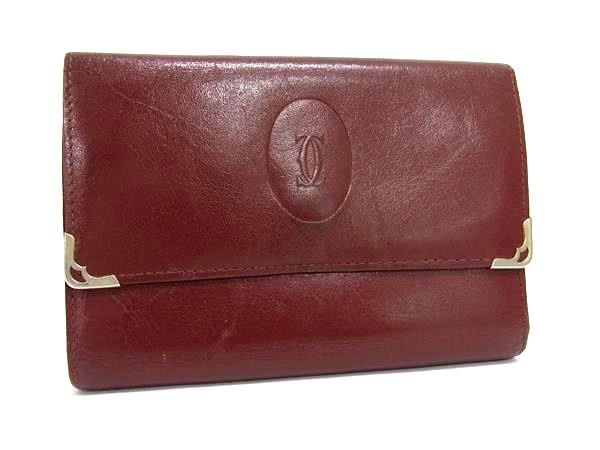 Cartier カルティエ マストライン レザー がま口 三つ折り 財布