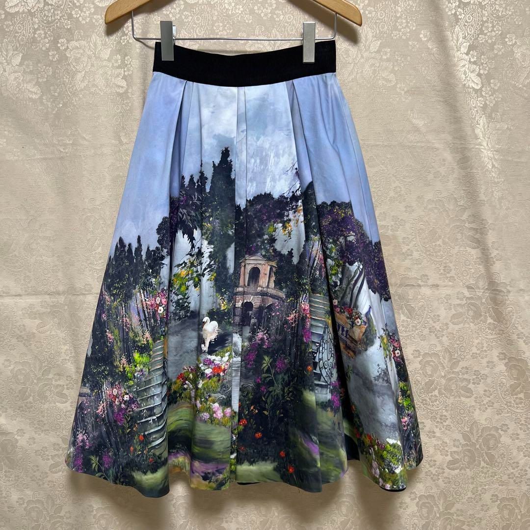 alice＋olivia スカート　★美品 希少 美品 アリスアンドオリビア 絵画スカート スワンスカート サイズ