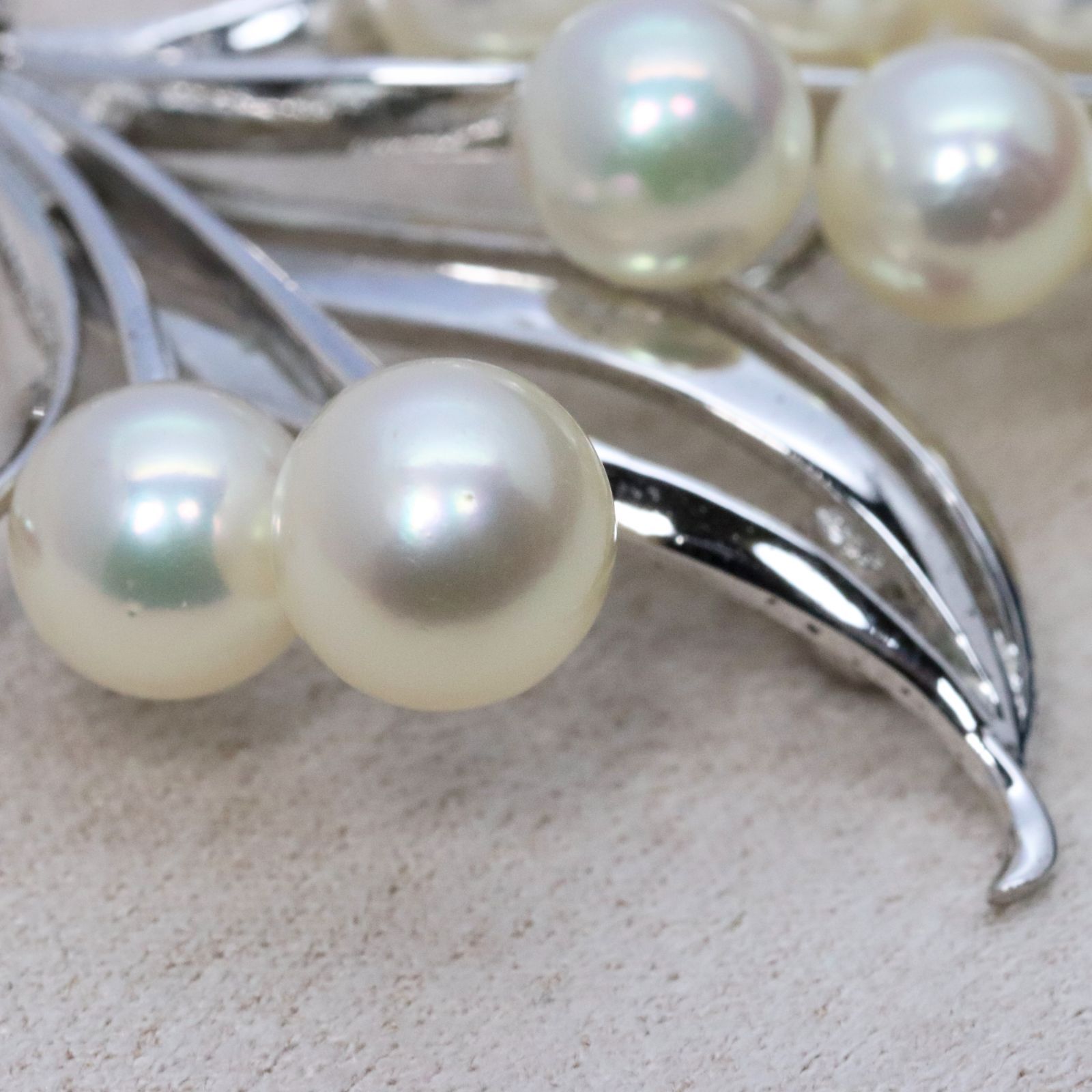 ミキモト シルバー 真珠 花束モチーフ パール ブローチ MIKIMOTO/24-65S