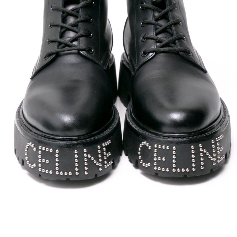 CELINE セリーヌ バルキー ブーツ サイズ41 レザー レースアップブーツ 