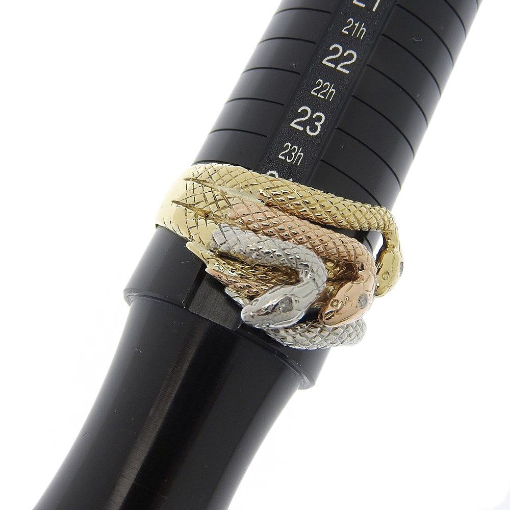 本物保証】 新品同様 スネークモチーフリング K18YG/K18PG/Pt900 メレ  