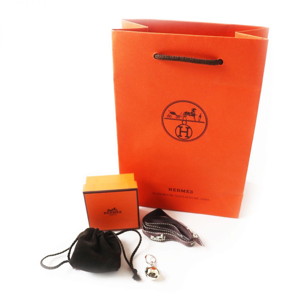 極美品◎イタリア製 HERMES エルメス ベル／鈴 スカーフリング